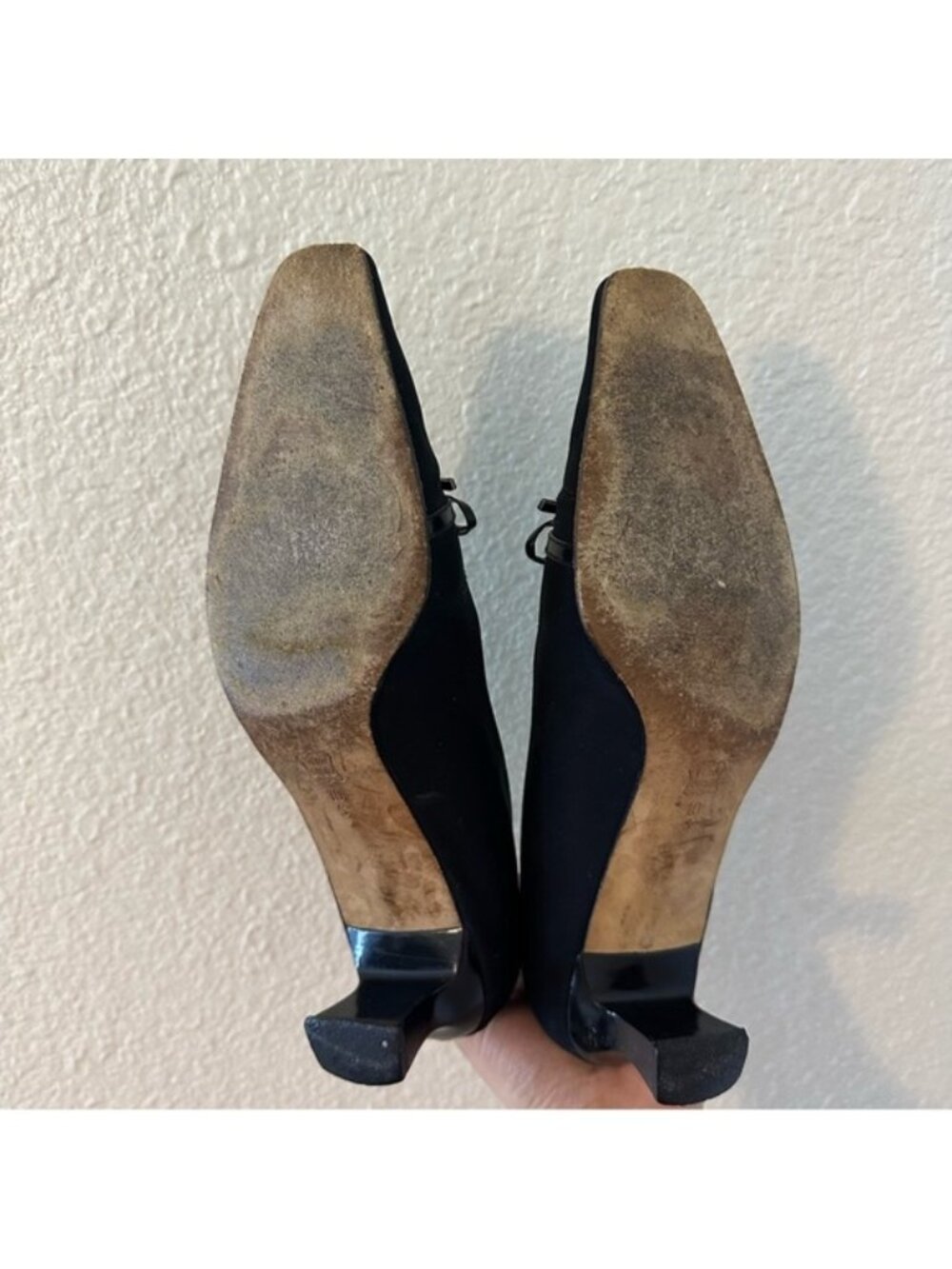 VANELI Vintage Black Bow Detail Women’s Kitten Heel Pumps - Picture 7 of 11